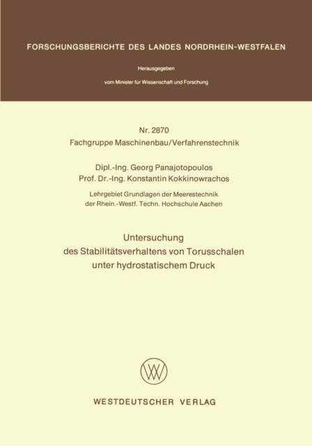 Untersuchung des Stabilitätsverhaltens von Torusschalen unter hydrostatischem Druck