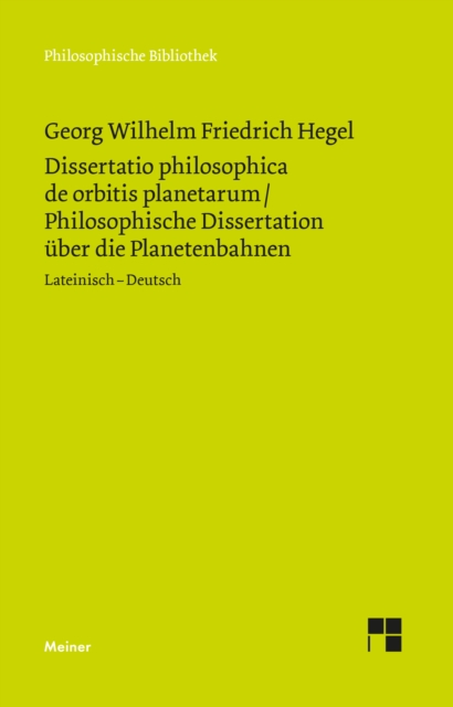 Dissertatio philosophica de orbitis planetarum. Philosophische Dissertation über die Planetenbahnen