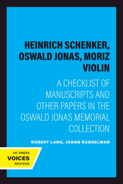 Heinrich Schenker, Oswald Jonas, Moriz Violin