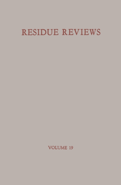 Residue Reviews/Ruckstandsberichte