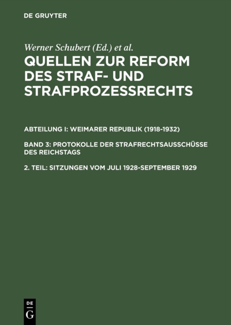 Sitzungen vom Juli 1928–September 1929