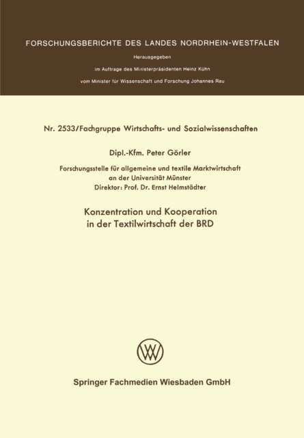 Konzentration und Kooperation in der Textilwirtschaft der BRD