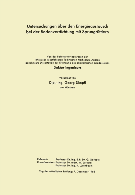 Untersuchungen über den Energieaustausch bei der Bodenverdichtung mit Sprungrüttlern