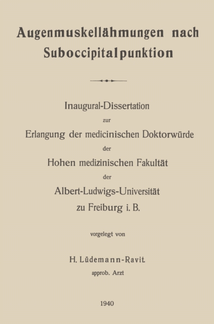 Augenmuskellähmungen nach Suboccipitalpunktion