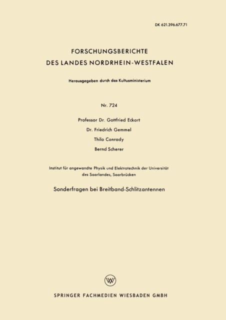Sonderfragen bei Breitband-Schlitzantennen