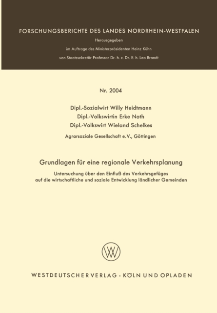 Grundlagen für eine regionale Verkehrsplanung
