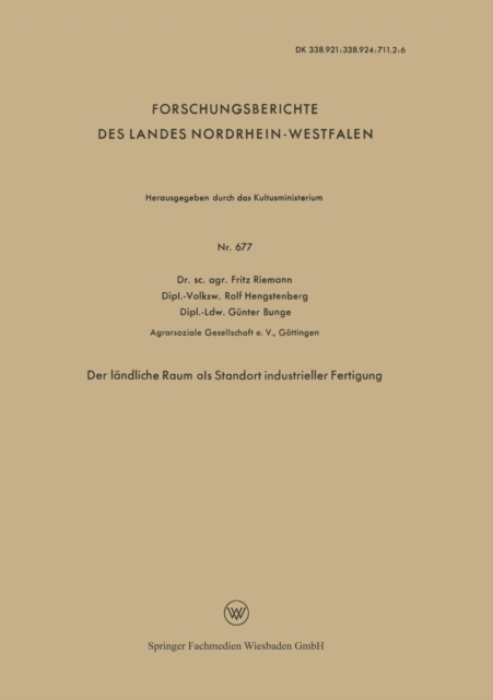 Der ländliche Raum als Standort industrieller Fertigung