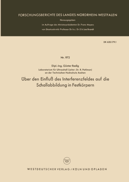 Über den Einfluß des Interferenzfeldes auf die Schallabbildung in Festkörpern