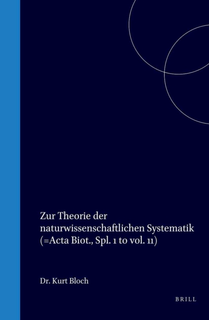 Zur Theorie der naturwissenschaftlichen Systematik