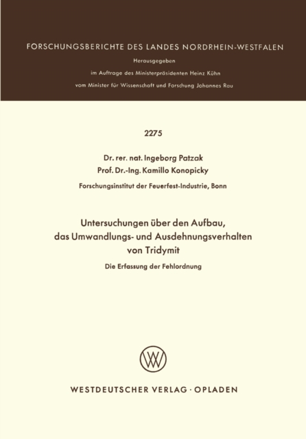 Untersuchungen über den Aufbau, das Umwandlungs- und Ausdehnungsverhalten von Tridymit