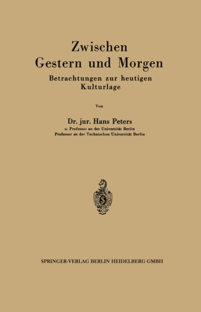 Zwischen Gestern und Morgen
