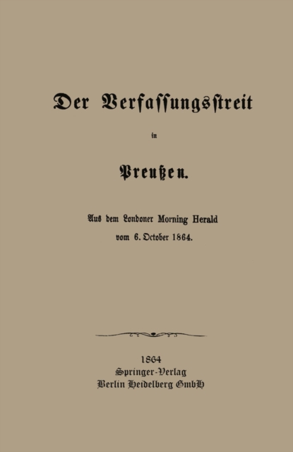 Der Verfassungsstreit in Preußen