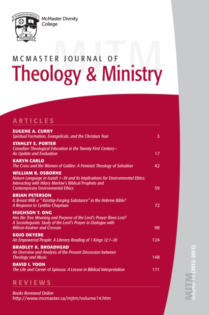 McMaster Journal of Theology and Ministry: Volume 14, 2012-2013