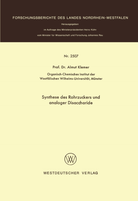 Synthese des Rohrzuckers und analoger Disaccharide