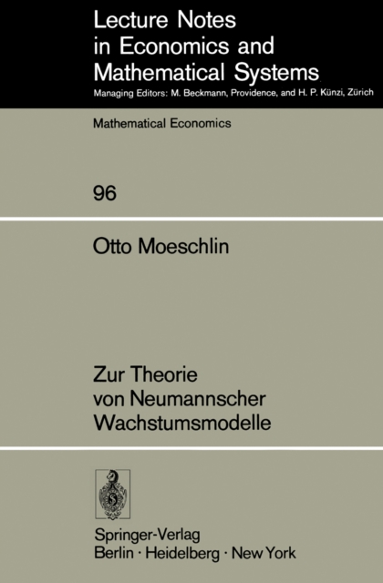 Zur Theorie von Neumannscher Wachstumsmodelle