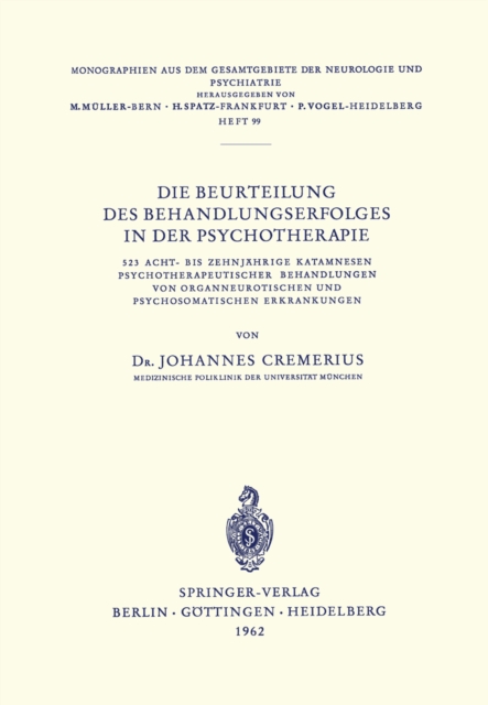 Die Beurteilung des Behandlungserfolges in der Psychotherapie