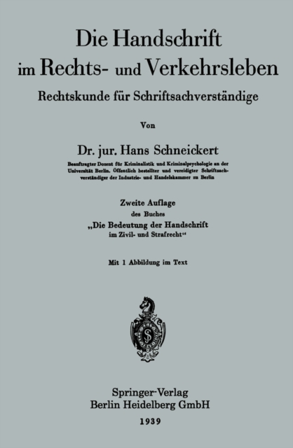 Die Handschrift im Rechts- und Verkehrsleben