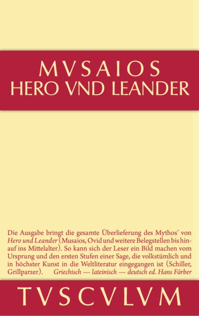 Hero und Leander und die weiteren antiken Zeugnisse