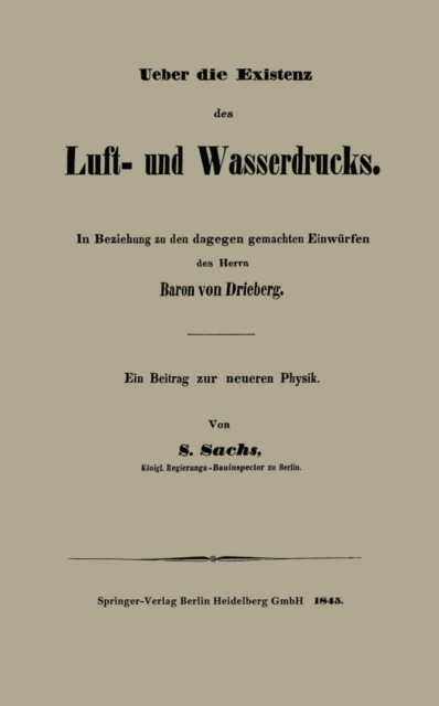 Ueber die Existenz des Luft- und Wasserdrucks