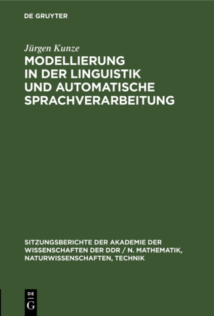 Modellierung in der Linguistik und automatische Sprachverarbeitung