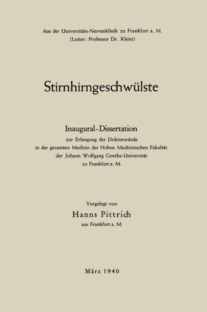 Stirnhirngeschwülste