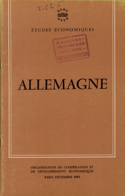 Etudes economiques de l'OCDE : Allemagne 1965