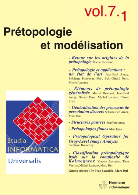 Studia Informatica Universalis n°7.1 : Prétopologie et modélisation