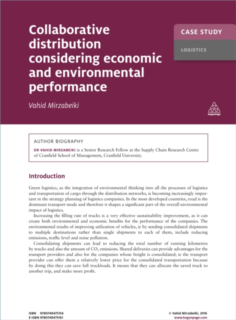 Case Study: Collaborative Distribution Considering Economic and Environmental Performance