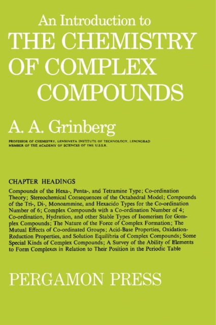 Introduction to the Chemistry of Complex Compounds