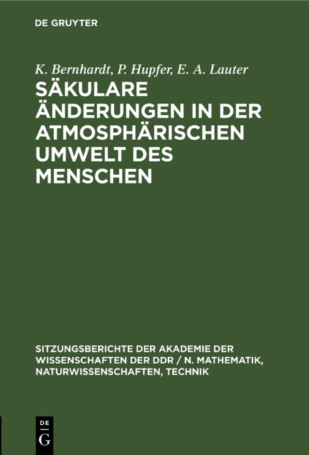 Sakulare Anderungen in der atmospharischen Umwelt des Menschen