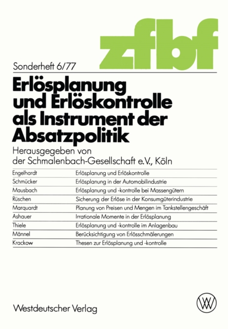 Erlösplanung und Erlöskontrolle als Instrument der Absatzpolitik
