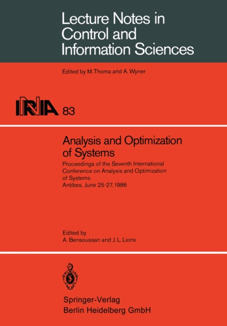 Analysis and Optimization of Systems
