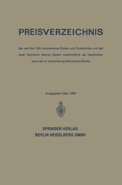 Preisverzeichnis