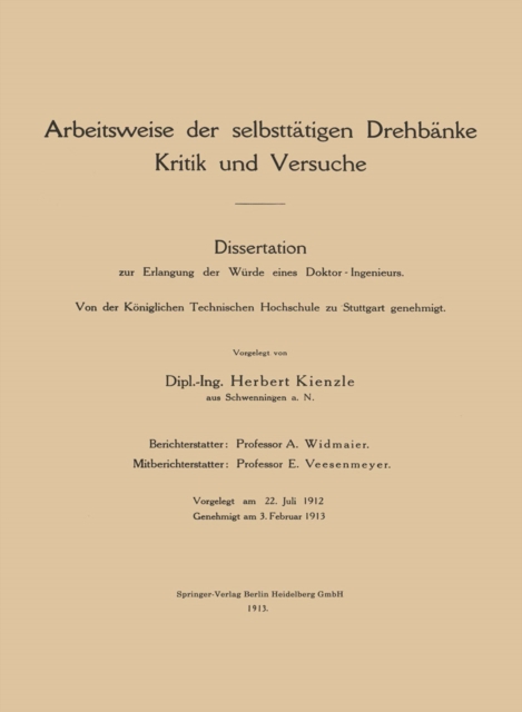 Arbeitsweise der selbsttätigen Drehbänke