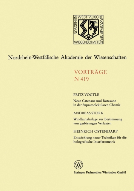 Neue Catenane und Rotaxane in der Supramolekularen Chemie. Windkanalanlage zur Bestimmung der gasförmigen Verluste von Umweltchemikalien aus dem System Boden/Pflanze unter feldnahen Bedingungen. Entwicklung neuer Bildaufzeichnungs- und Auswertungstechnike