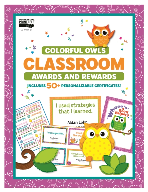 Colorful Owls Classroom Awards and Rewards