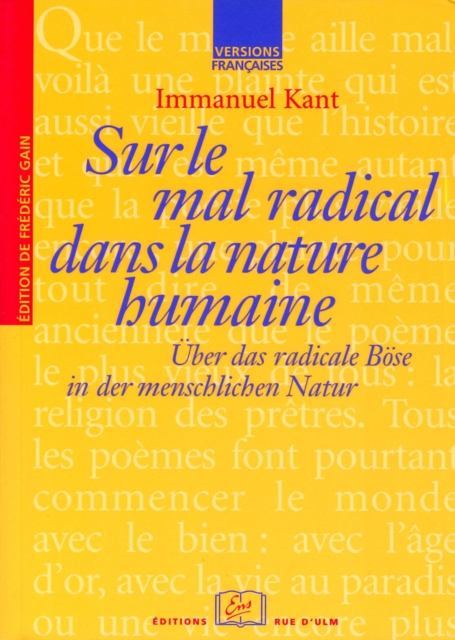 Sur le mal radical dans la nature humaine