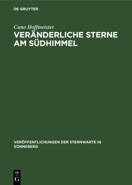 Veranderliche Sterne am Sudhimmel