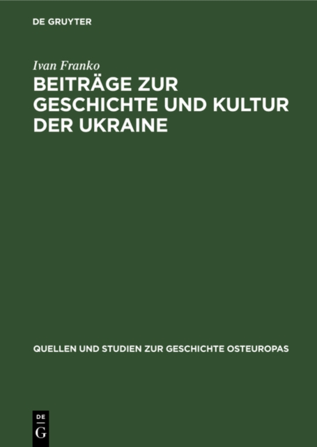 Beitrage zur Geschichte und Kultur der Ukraine