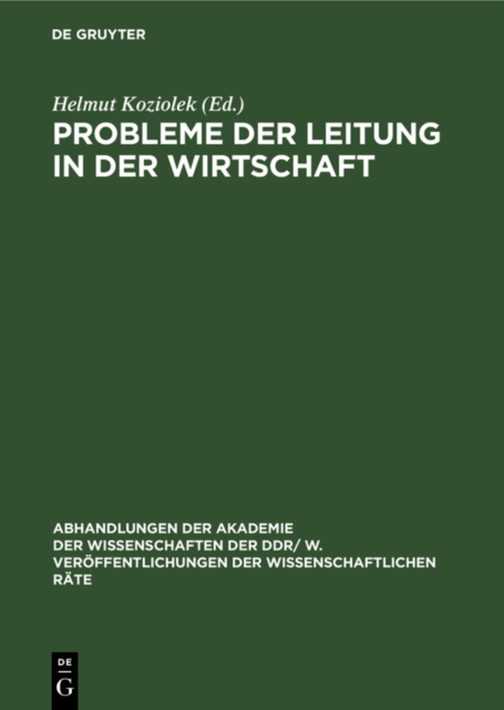 Probleme der Leitung in der Wirtschaft
