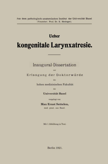 Ueber kongenitale Larynxatresie