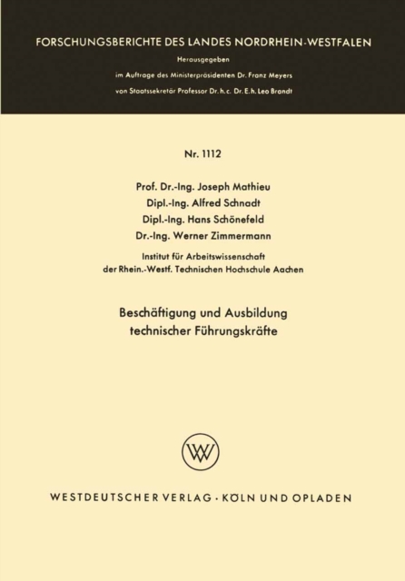 Beschäftigung und Ausbildung technischer Führungskräfte
