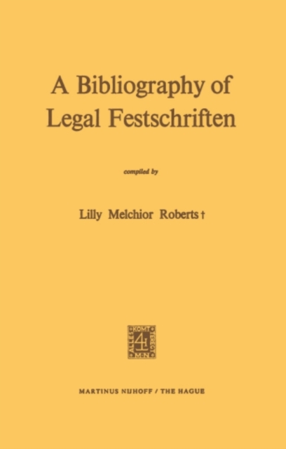 Bibliography of Legal Festschriften
