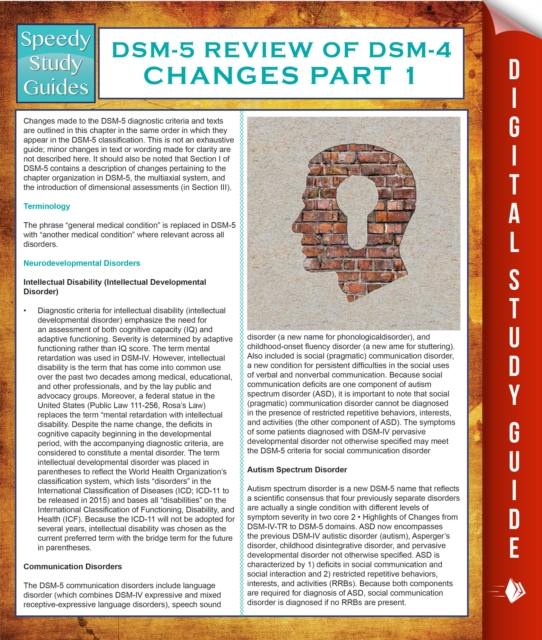 DSM-5 Review of DSM-4 Changes Part I (Speedy Study Guides)