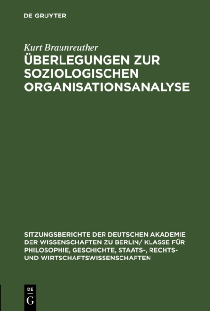 Uberlegungen zur soziologischen Organisationsanalyse