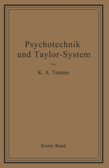Psychotechnik und Taylor-System