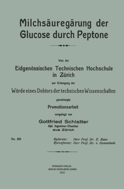 Milchsäuregärung der Glucose durch Peptone