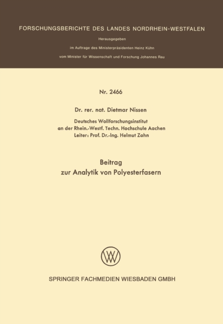 Beitrag zur Analytik von Polyesterfasern