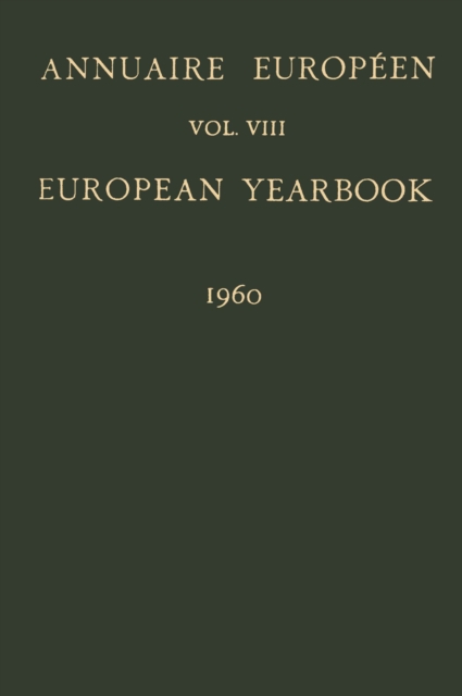 Annuaire Europeen / European Yearbook