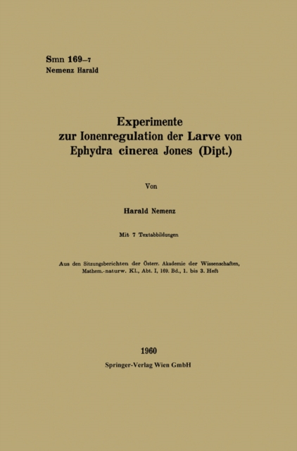 Experimente zur Ionenregulation der Larve von Ephydra cinerea Jones (Dipt. )